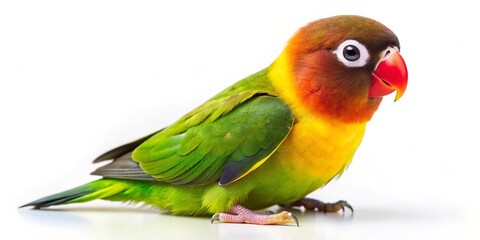 Naklejka premium yellow collared lovebird parrot isolated on white background