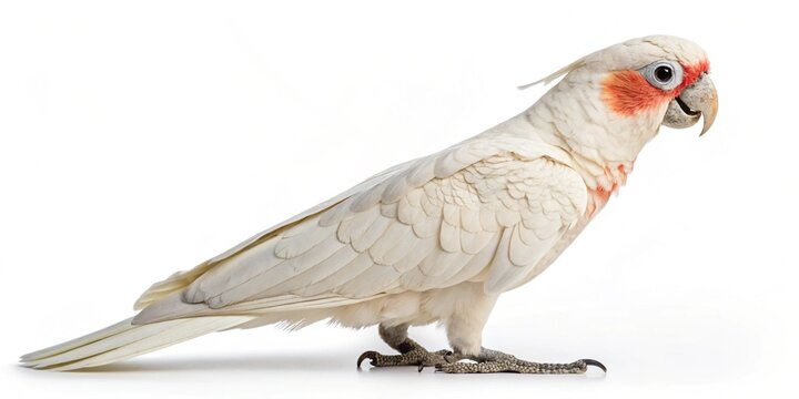 Long billed corella isolated on white background