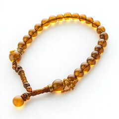 Obraz premium Elegant Amber Prayer Beads Spiritual Jewelry with Golden Accents