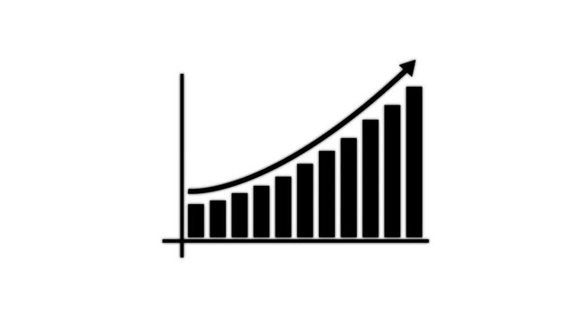 Business graph chart with growing business concept abstract business growth and graph chart icon animation.Abstract business graph chart icon. Financial business diagram charts icon animation.