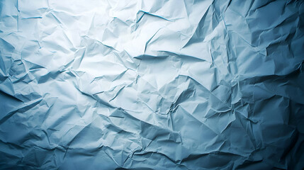 Obraz premium Crumpled White Paper Texture With Blue Hues