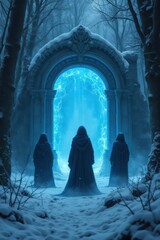 Monjes en una zona mística 