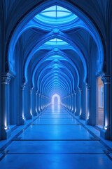 Arquitectura m&iacute;stica de color azul 