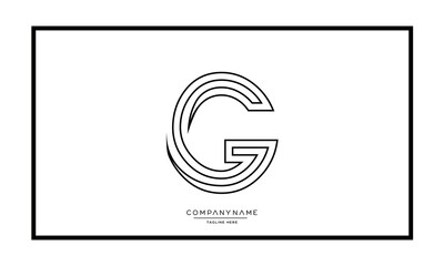 G, GG Alphabet letters logo monogram vector icon