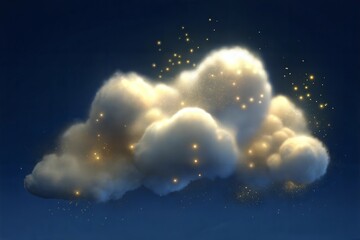 Fototapeta premium Gold and blue digital clouds, fluffy digital clouds