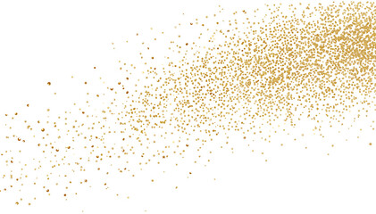 Vector golden glitter dust, falling gold particles, festive confetti background, greeting design, congratulations card, glowing sparkles, elegant shimmer, celebration lights
