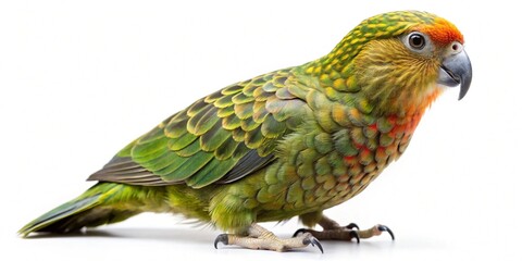 norfolk kaka parrot newzealand parrot isolated on white background