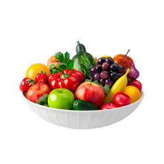 Colorful fruits and vegetables in a white bowl healthy eating harvest abundance