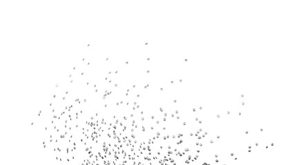 Silver round sprinkles splash on transparent background