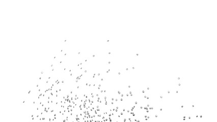 Silver round sprinkles splash on transparent background