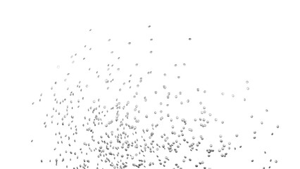 Silver round sprinkles splash on transparent background
