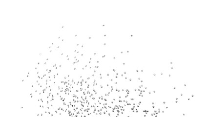 Silver round sprinkles splash on transparent background