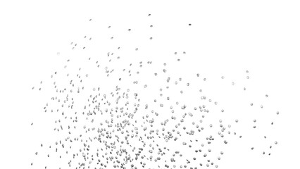 Silver round sprinkles splash on transparent background