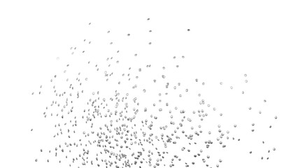 Silver round sprinkles splash on transparent background