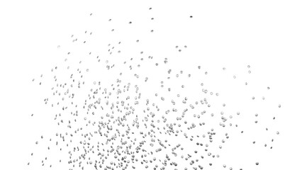 Silver round sprinkles splash on transparent background