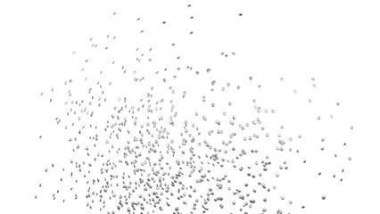 Silver round sprinkles splash on transparent background