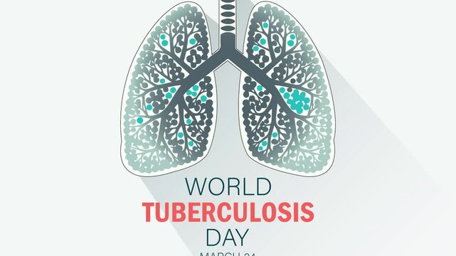 World Tuberculosis Day poster with illustration of lungs affected by tuberculosis. Tuberculosis awareness sign. Tuberculosis solidarity day. Vector illustration.	