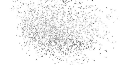 Silver round sprinkles splash on transparent background