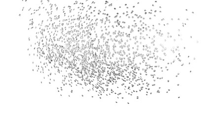 Silver round sprinkles splash on transparent background