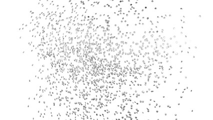 Silver round sprinkles splash on transparent background