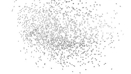 Silver round sprinkles splash on transparent background