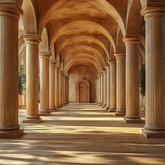 Fototapeta premium Open space wooden corridor high resolution hd picture