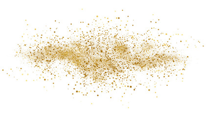 Glowing bokeh and glitter effect, golden glitter cloud vector, bright dust particles, star cloud with glare and shine for holiday and advertising design, luminous spark, cosmic glow