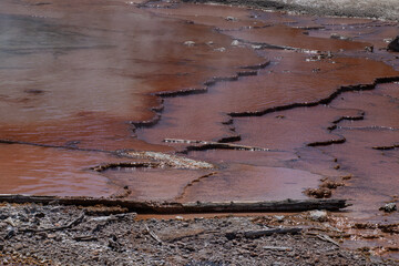 Rippled travertine deposit at a hot spring