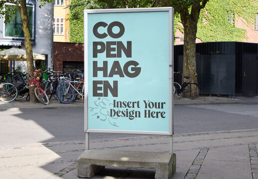 A-frame Advertising Space in Copenhagen's Vibrant Urban Setting