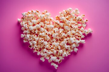 Fototapeta premium Scattered popcorn kernels isolated on a clean backdrop, providing a detailed close-up of a crunchy movie snack, ideal for food advertisements, book illustration style
