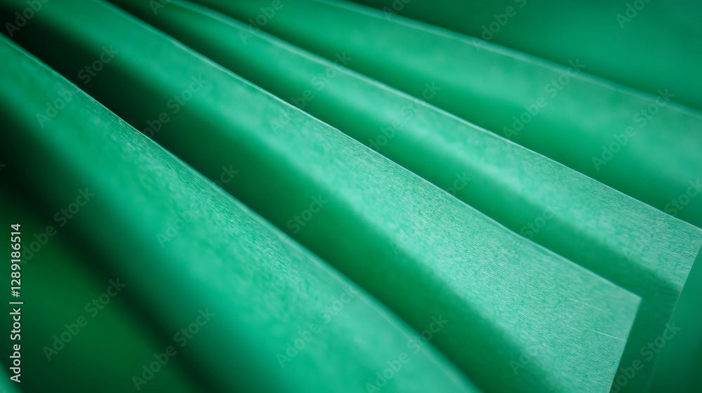 Poster abstract green ribbed paper texture for creative background and design