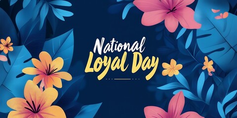 Celebrate National Loyal Day! This vibrant design features lush tropical leaves and colorful flowers, creating a festive atmosphere perfect for expressing loyalty and appreciation