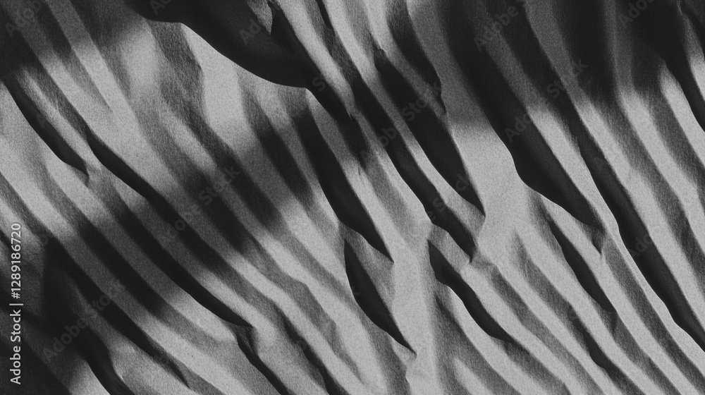 Poster Abstract ribbed grey paper texture with dynamic shadows for creative design projects