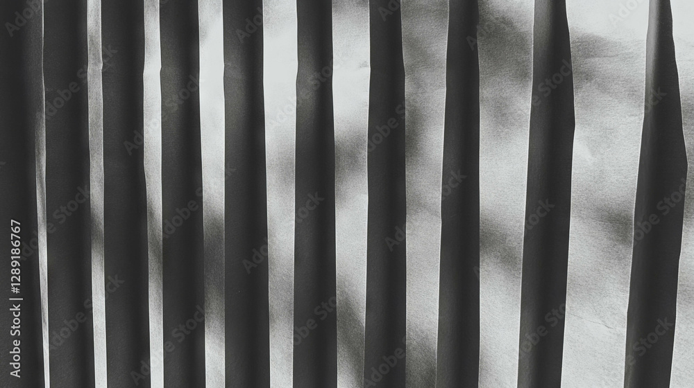 Poster coarse ribbed grey paper texture with vertical shadows for background design