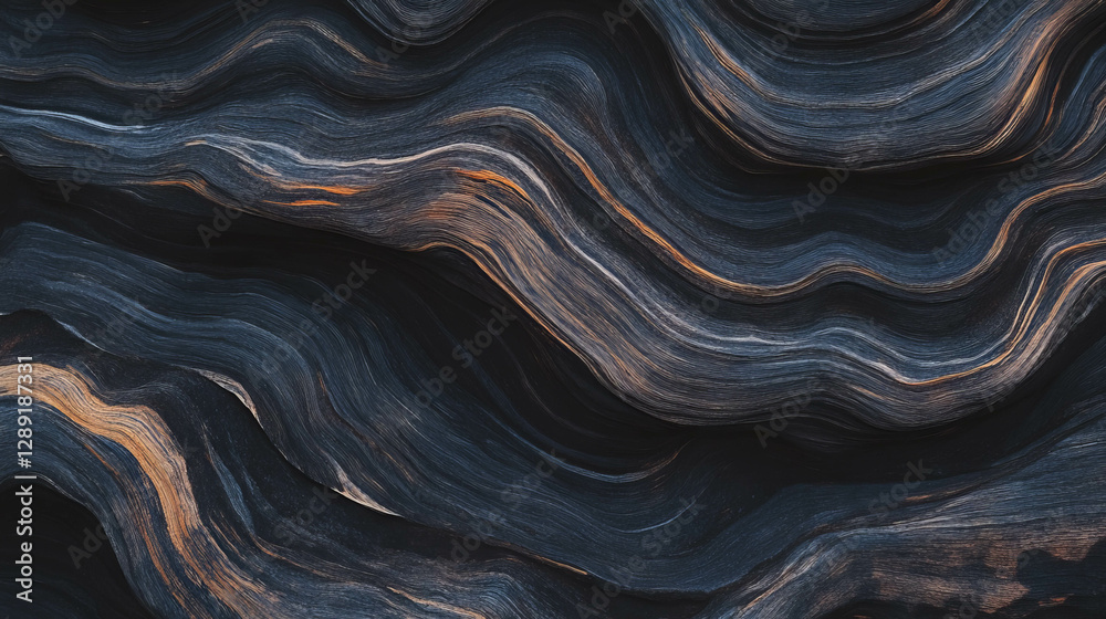 Poster Dark wood texture with smooth and deep patterns for creative design projects