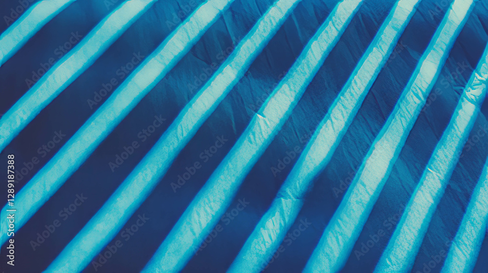 Poster deep diagonal ribbed blue paper texture for artistic background and design