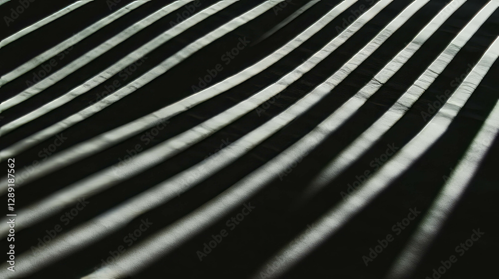 Poster Abstract grey paper texture with deep diagonal ribbed pattern for creative design