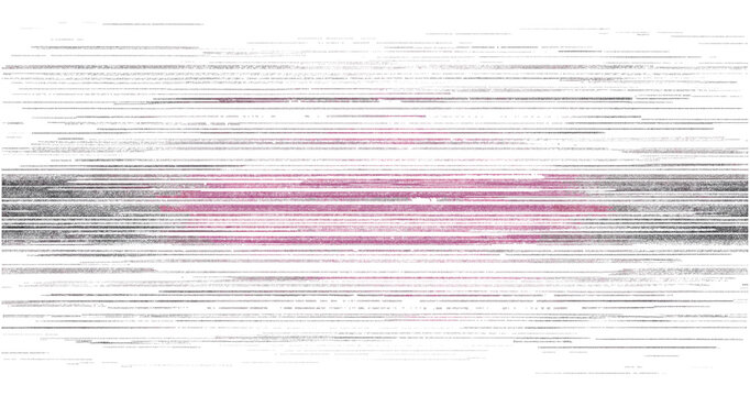 Grainy VHS glitch overlay, vector horizontal line pattern, distortion effect on transparent background, retro static noise, TV screen interference, abstract glitch texture