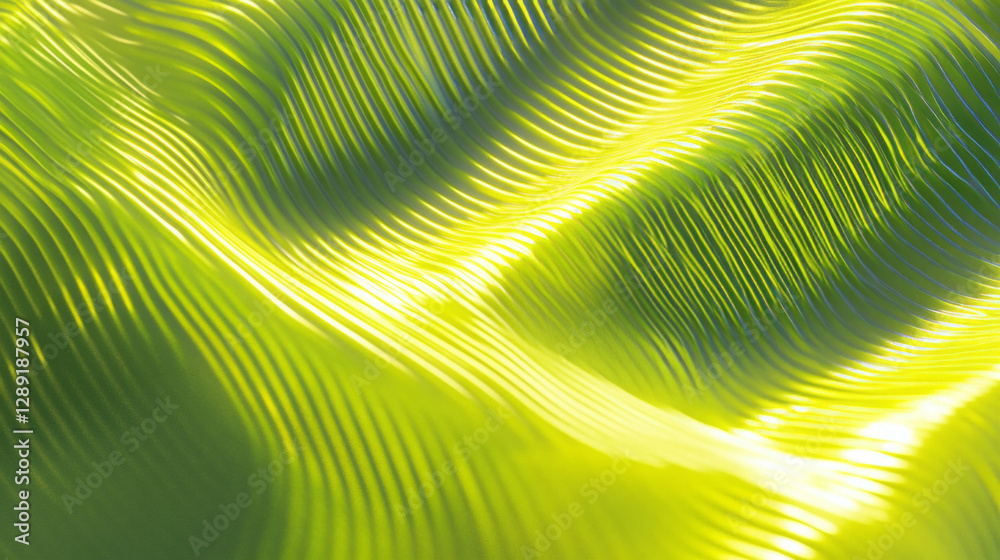 Poster neon vibrant chartreuse wavy ribbed texture for dynamic design