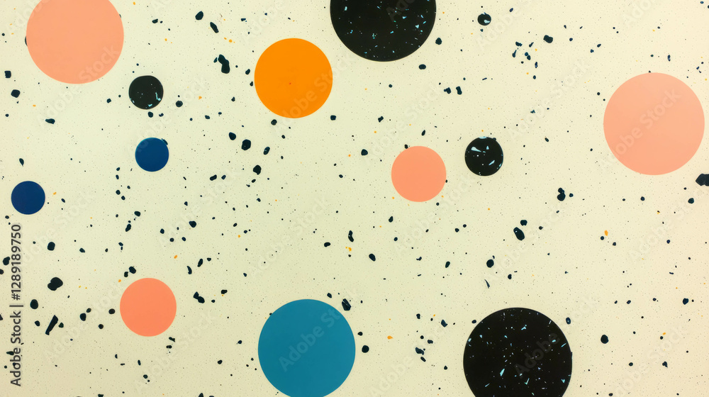 Poster colorful speckled formica pattern with abstract circles design