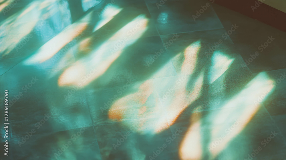 Poster Abstract light patterns on textured surface in warm tones for background design