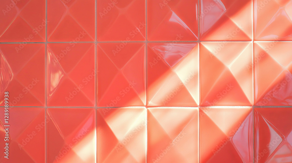 Poster Geometric pattern on textured formica surface with light reflection
