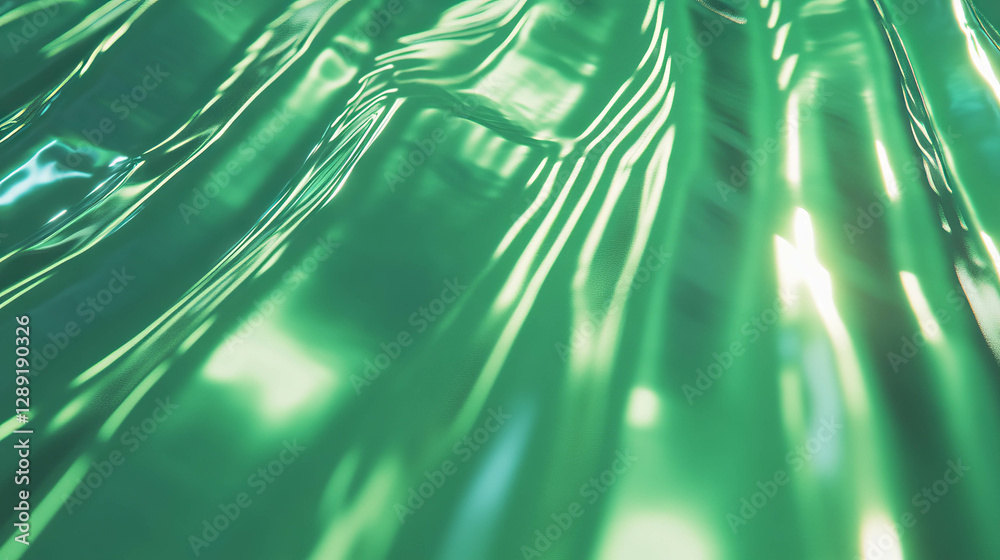 Poster abstract texture of intersecting ribbed green material for artistic design and backgrounds