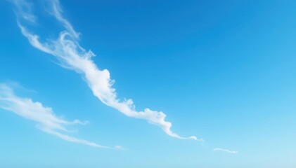 A few wispy clouds drifting lazily beneath a clear blue sky, blue, wispy, atmospheric