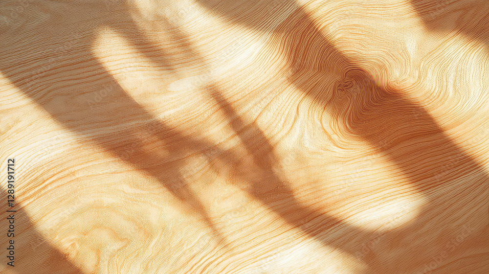 Aufkleber Natural light wood texture with smooth surface and soft shadows for rustic design or background