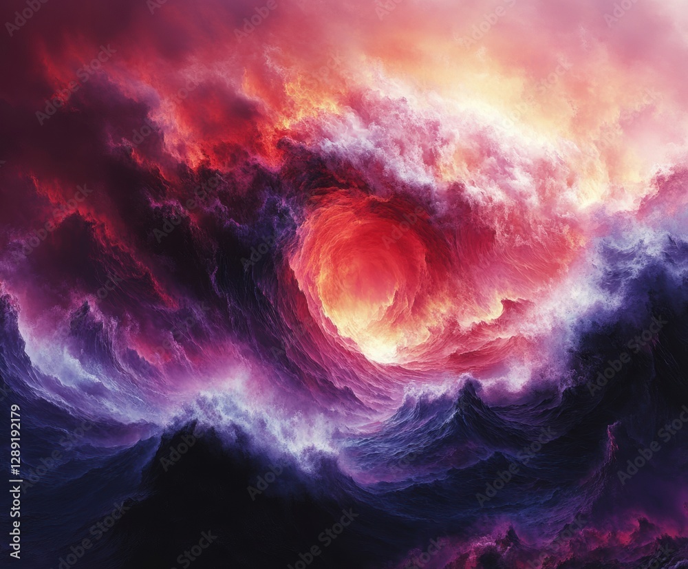Poster cosmic swirls of colorful clouds in the dreamy sky
