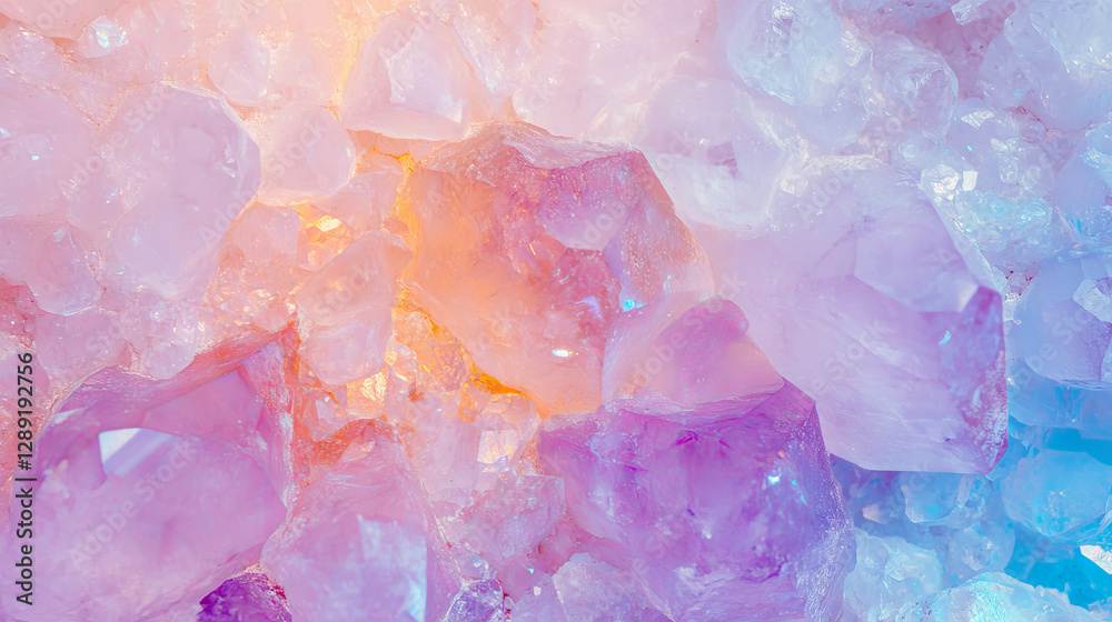 Poster vibrant macro geode with crystalline texture for interior design and art projects
