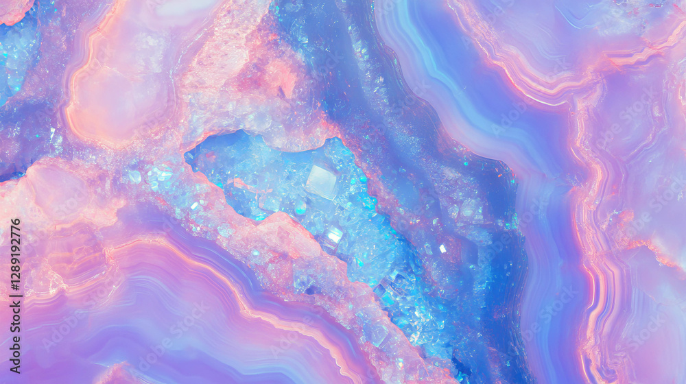 Poster abstract geode crystal texture with vibrant colors for design and decor
