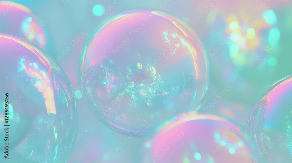 Aufkleber Iridescent soap bubble texture with macro view for creative design