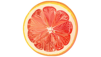 Half pink grapefruit vector isolated on white or transparent PNG, citrus fruit slice, juicy fresh fruit, tropical healthy food, organic juicy fruit illustration, vitamin C
